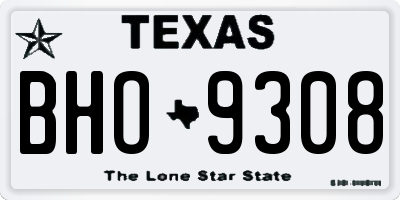 TX license plate BHO9308