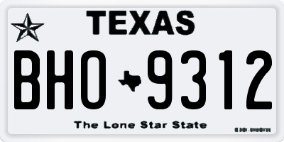 TX license plate BHO9312