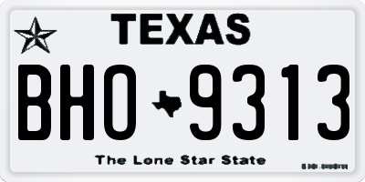 TX license plate BHO9313