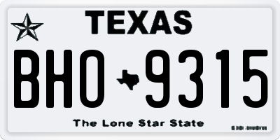 TX license plate BHO9315
