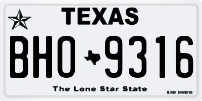 TX license plate BHO9316
