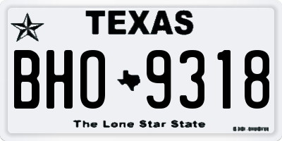 TX license plate BHO9318