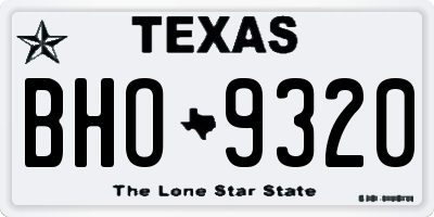 TX license plate BHO9320