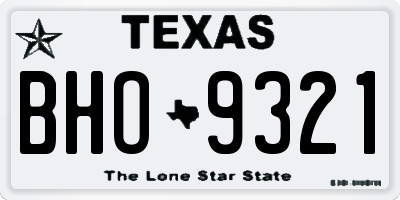 TX license plate BHO9321