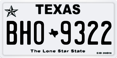 TX license plate BHO9322