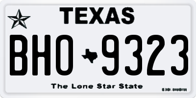 TX license plate BHO9323