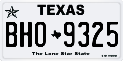 TX license plate BHO9325