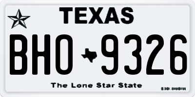 TX license plate BHO9326