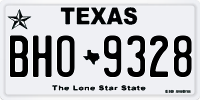 TX license plate BHO9328