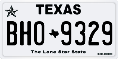 TX license plate BHO9329