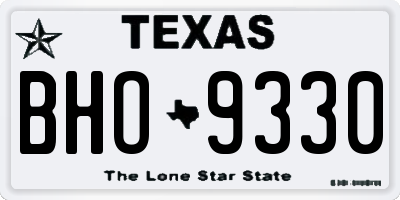 TX license plate BHO9330