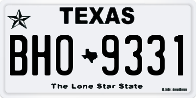 TX license plate BHO9331