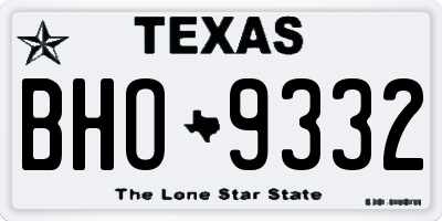 TX license plate BHO9332