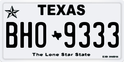 TX license plate BHO9333
