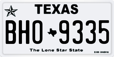 TX license plate BHO9335