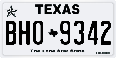 TX license plate BHO9342