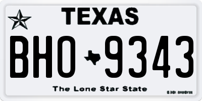 TX license plate BHO9343