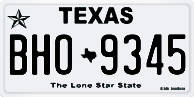 TX license plate BHO9345