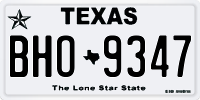 TX license plate BHO9347