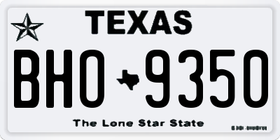 TX license plate BHO9350