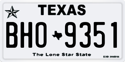 TX license plate BHO9351