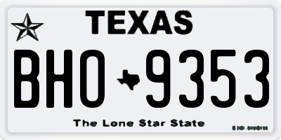 TX license plate BHO9353