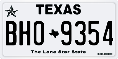 TX license plate BHO9354