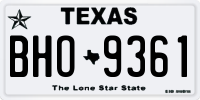 TX license plate BHO9361