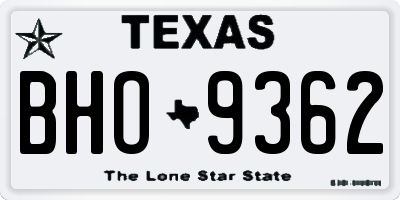 TX license plate BHO9362