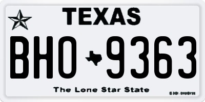 TX license plate BHO9363