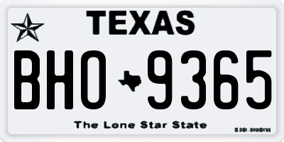 TX license plate BHO9365