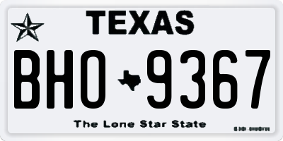 TX license plate BHO9367