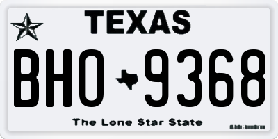 TX license plate BHO9368