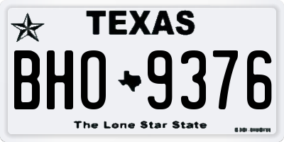 TX license plate BHO9376