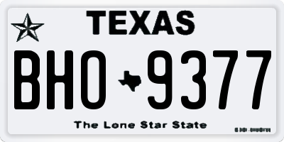 TX license plate BHO9377