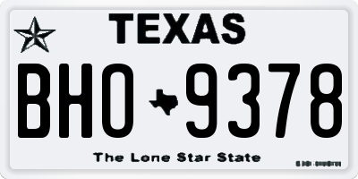 TX license plate BHO9378