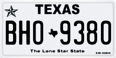 TX license plate BHO9380