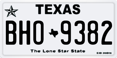 TX license plate BHO9382