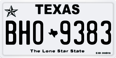 TX license plate BHO9383