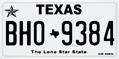 TX license plate BHO9384