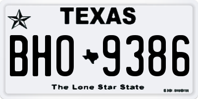 TX license plate BHO9386
