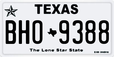 TX license plate BHO9388