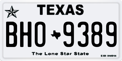 TX license plate BHO9389