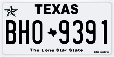TX license plate BHO9391