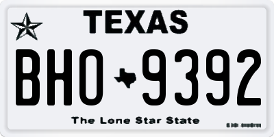 TX license plate BHO9392