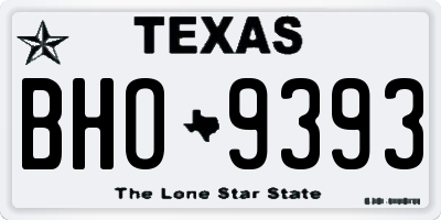 TX license plate BHO9393