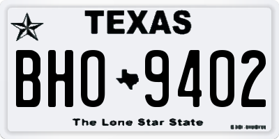 TX license plate BHO9402