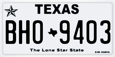 TX license plate BHO9403