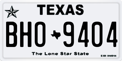 TX license plate BHO9404
