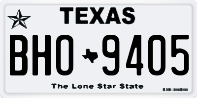 TX license plate BHO9405